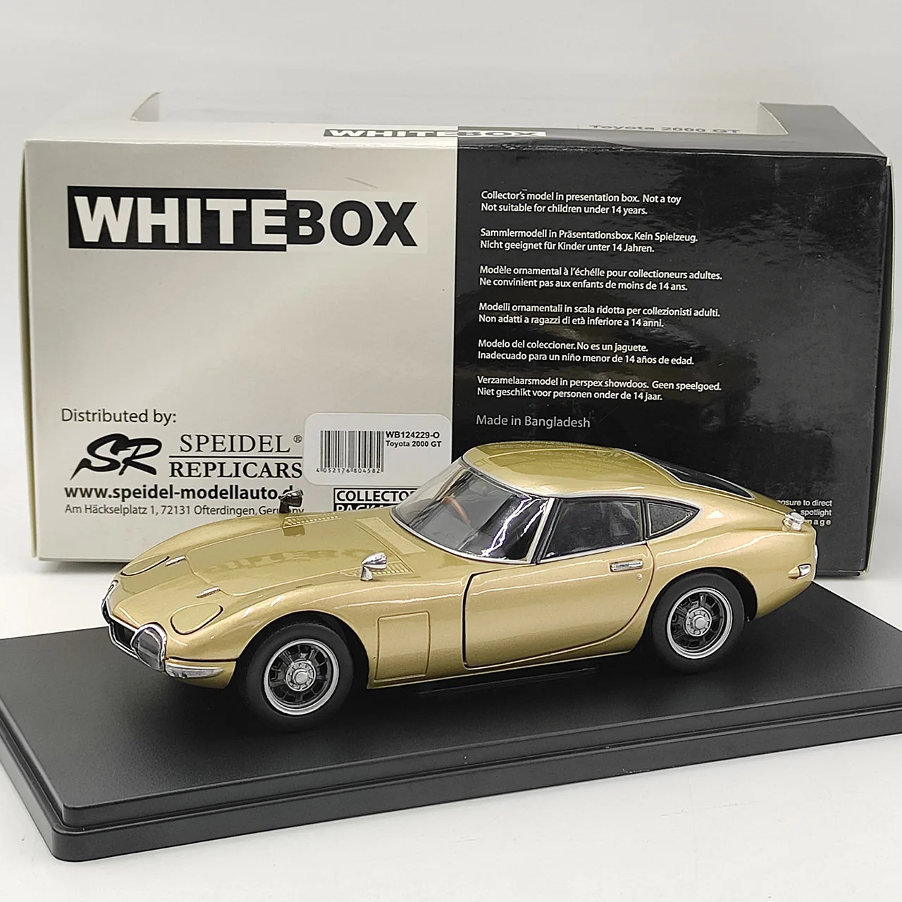 

Diecast WHITEBOX 1:24 Scale Toyota 2000 GT Gold Flip Lamp Alloy Car Model Collectible Toy Gift Souvenir Display Ornament