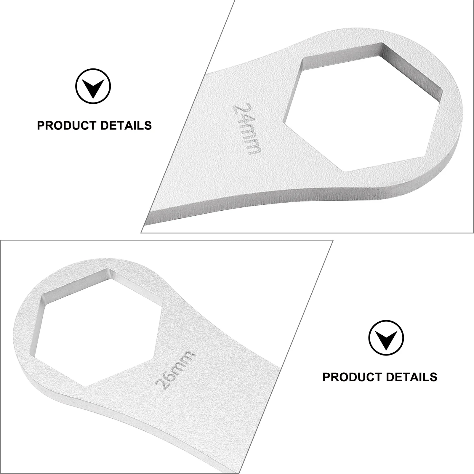 

24 26Mm Front Fork Spanner Double Head Wrench Stainless Steel High Strength Non Slip Bike Tool for Wheel Assembly and Repair