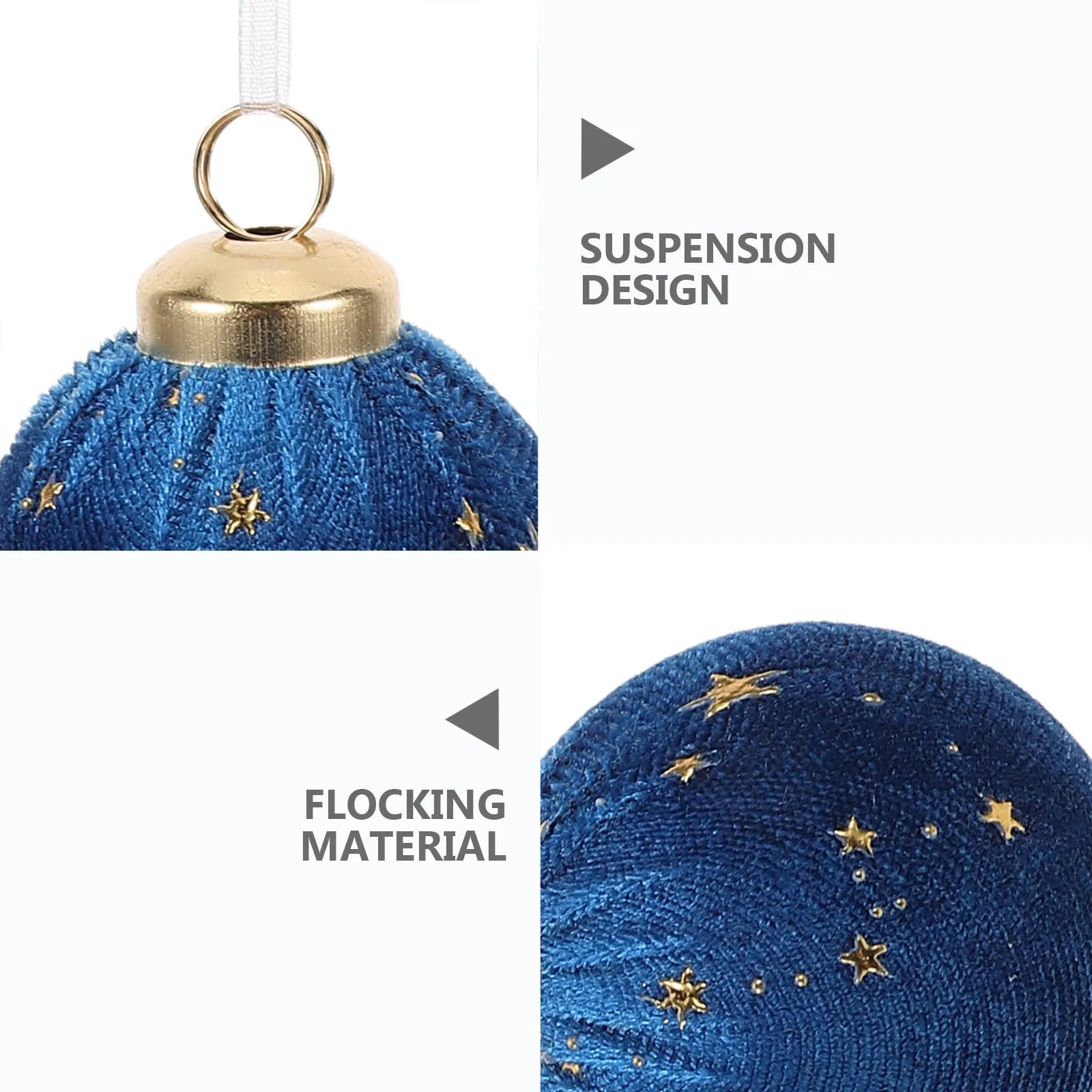 12Pcs Flocked Xmas Tree Christmas Balls 8Cm Gold Thread Holiday Hanging Baubles Tree Decorations Xmas Hanging Flocking Balls