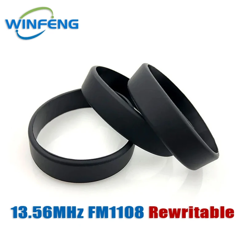 13.56MHz RFID Silicone Wristband Bracelet Waterproof NFC Tag Wrist Bands MF S50 1K Read Write IC Door Access Control Card