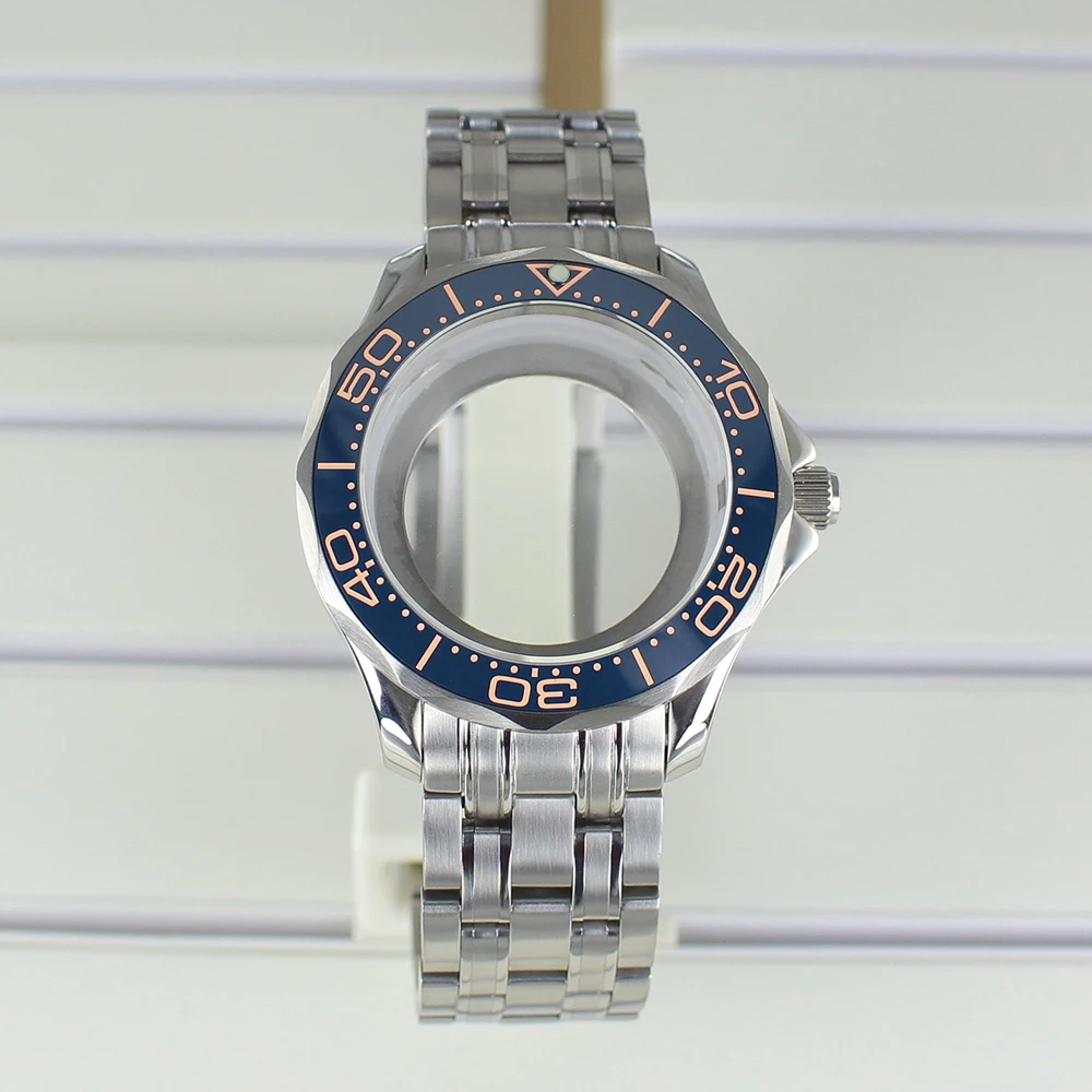 41mm Watch Case and Bracelet Stainless Steel Waterproof for Seamaster 300 NH35 NH36 NH38 Movements 31mm Dial Watch Accessories image 3