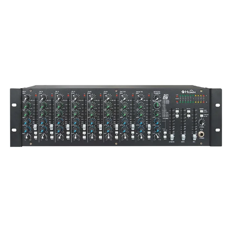 Pro 10 Channel Rackmount Sound System Mountable DSP Effect Dj Audio Mixer Console