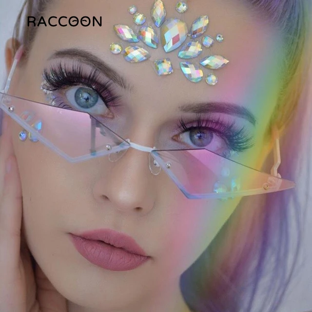 Gafas de sol de Metal triangulares sin montura para hombre lentes mujer nina vasos Venta al por mayor Vintage Sun Glasses Sunglasses Dropshipping Wholesale AliExpress