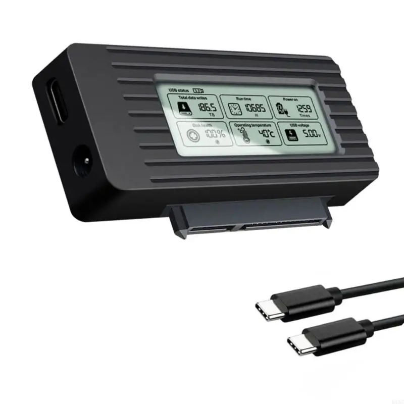 918C USB3.1 TypeC HDDs Case Устройство чтения жестких дисков для жестких дисков 2,5 3,5 со светодиодным дисплеем