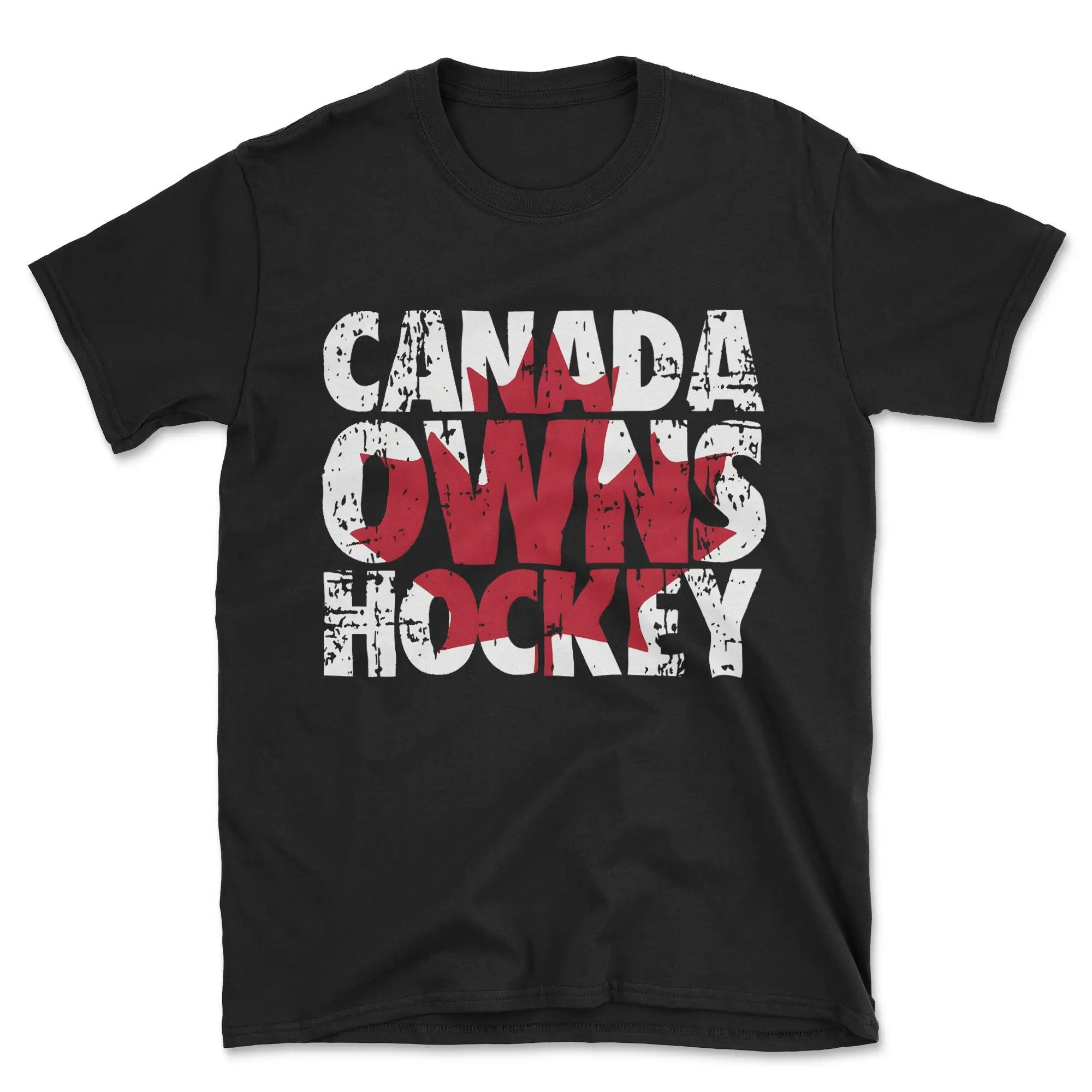 Canadian T Shirt Funny Hockey Flag