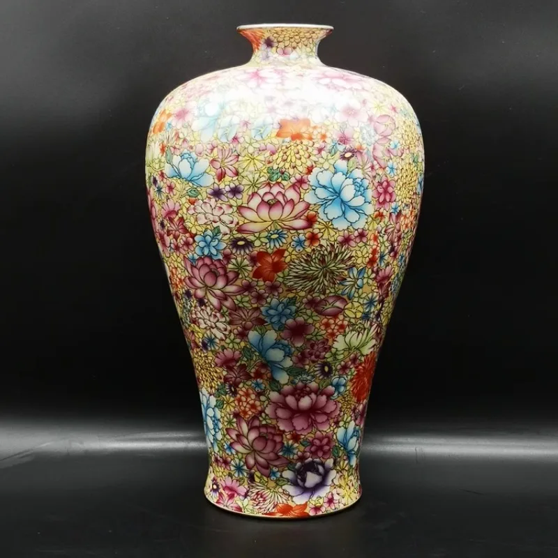 flower plum vase Jingdezhen ceramics home furnishing living room Bogu rack ornament collection old objects