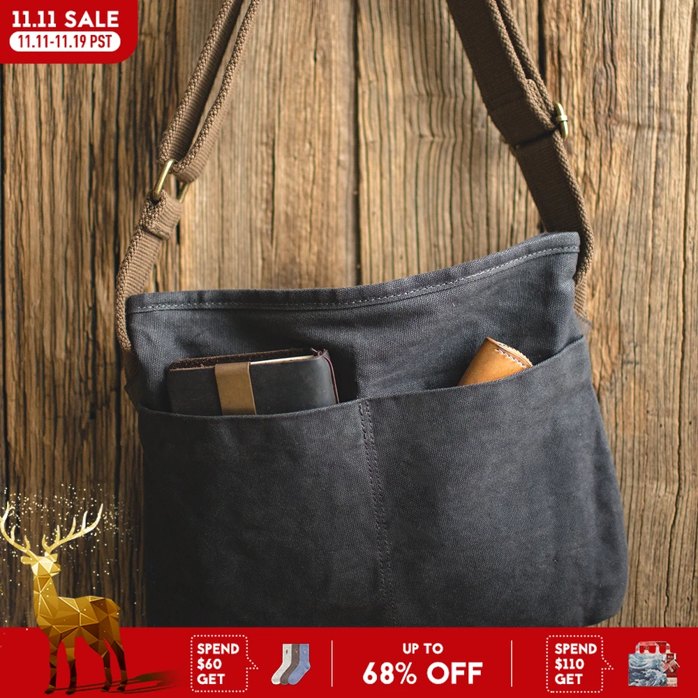 Maden Heren Vintage 16oz Oil Waxed Schoudertas Doen Oude Waterdichte Messenger Bag Duurzaam Canvas School Reizen Casual Handtassen