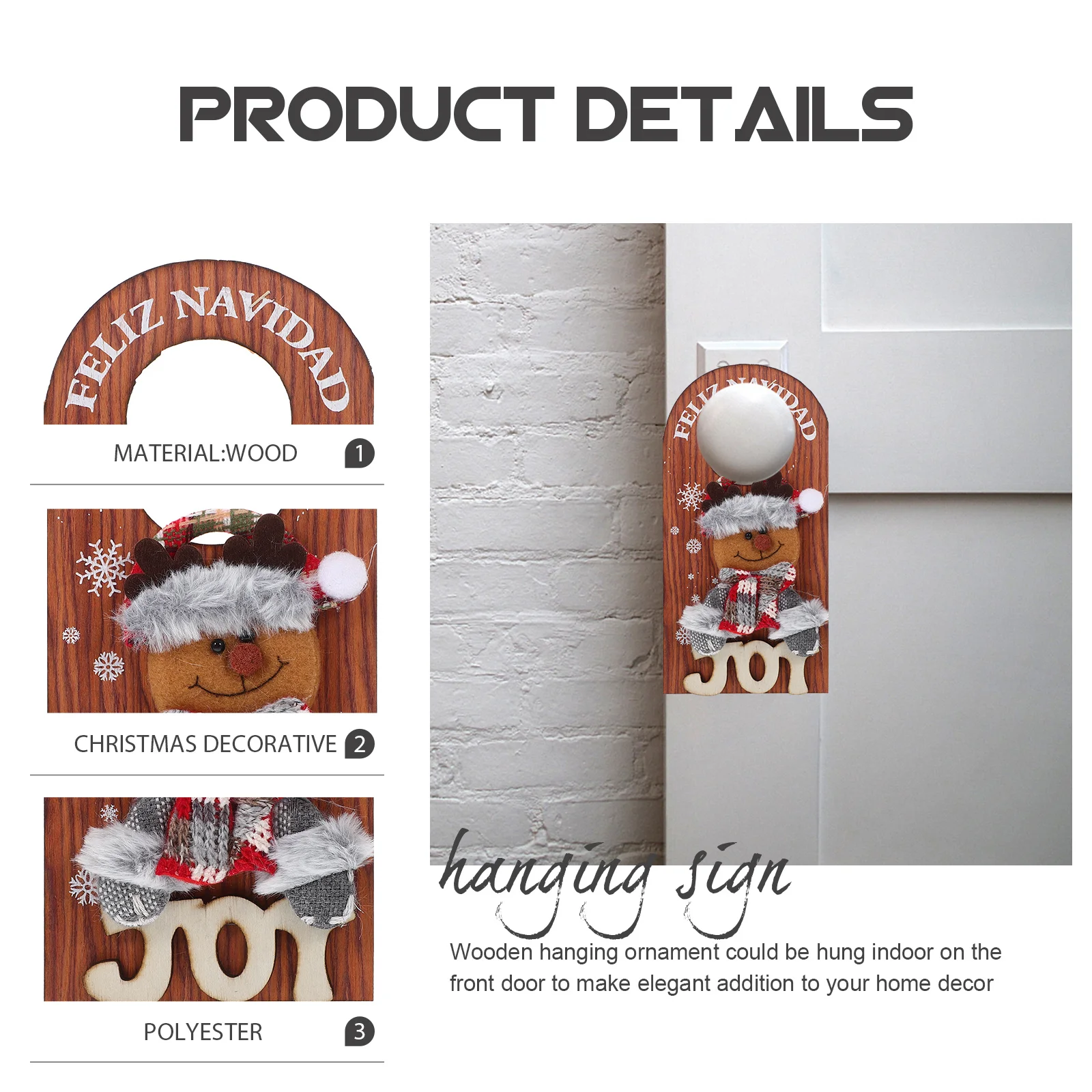 

2pcs Christmas Decoration Wooden Xmas Xmas Wooden Hanging Sign For Party Sign For Party Indoor Home Decor Festive Hanging