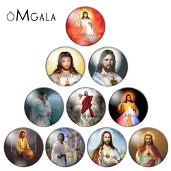Jesus God Art Paintings 10pcs 10mm/12mm/14mm/16mm/18mm/20mm/25mm Round photo glass cabochon demo flat back Making findings