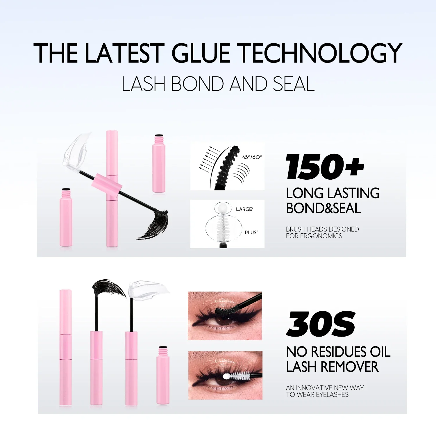 GROINNEYA مجموعة الرموش العنقودية مع لاش السندات وختم رموش القط طقم تمديد الرموش الفردية علبة مختلطة لتقوم بها بنفسك جلدة ماكياج