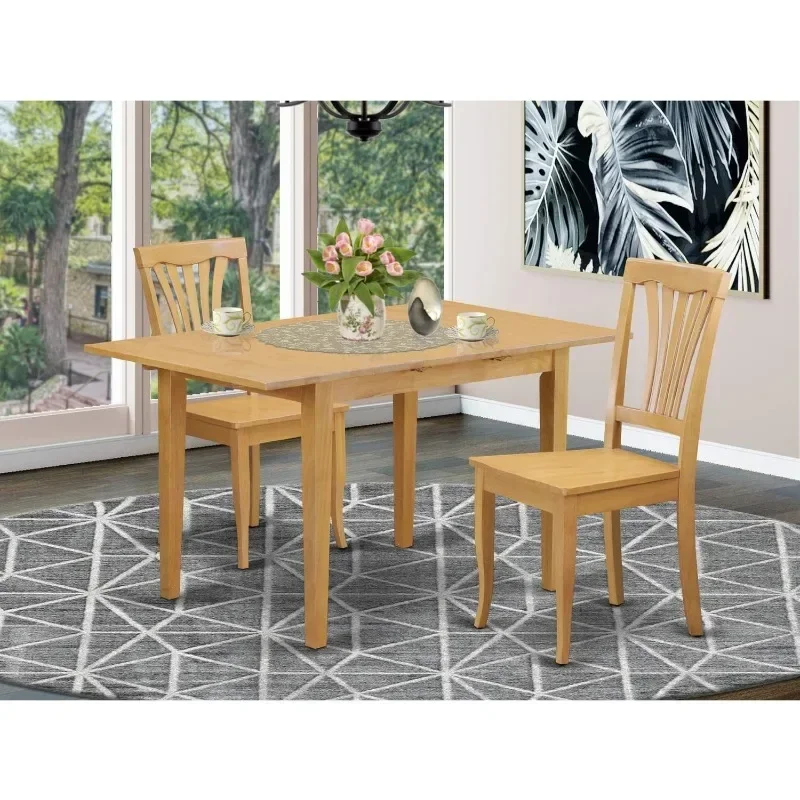 Furniture  Piece Dining Room Table Set Contains a Rectangle Kitchen Table with Butterfly Leaf