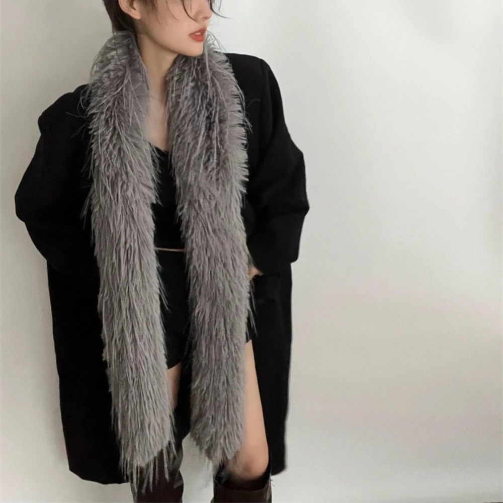 Winter Women's Imitation Sable Scarf Ear Muffs Set Hot Girl Ins Korean Thickened Soft Ear Muffs Warm Fluffy Collar Neck Scarf