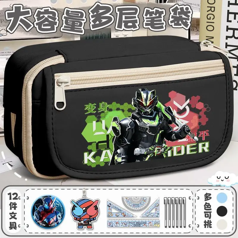 Neues Masked Rider Federmäppchen mit großem Fassungsvermögen, hohem Farbwert, personalisiertem Cartoon-Design, mehrschichtigem Fächersystem für Schüler, Schreibwarenbox – Detail 7