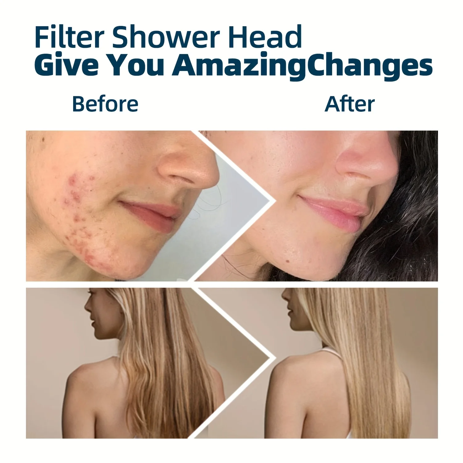 1 set of universal shower head with shower filter and 5 spray modes to remove chlorine and harmful substances