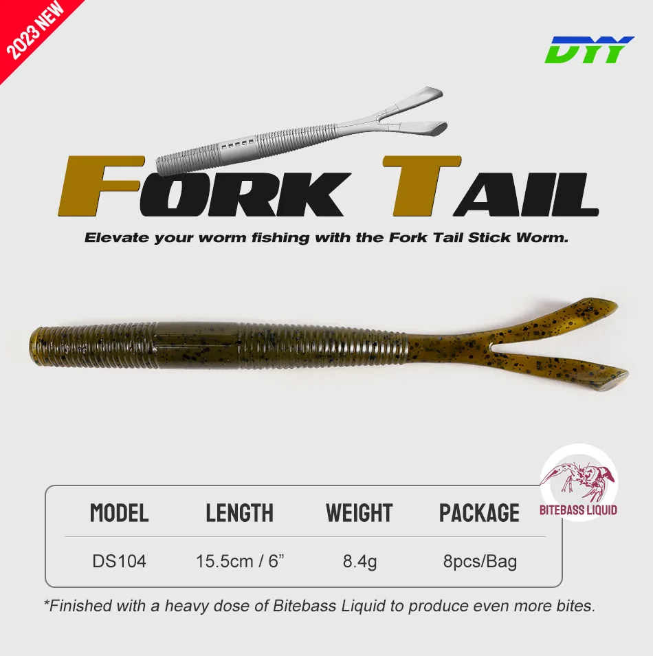 DYY Gabel Schwanz Stick Wurm Weichen Köder 15,5 cm 6 "8,4g Senko Silikon Bass Hecht Swimbait Künstliche Angeln weicher Köder – Detail 2