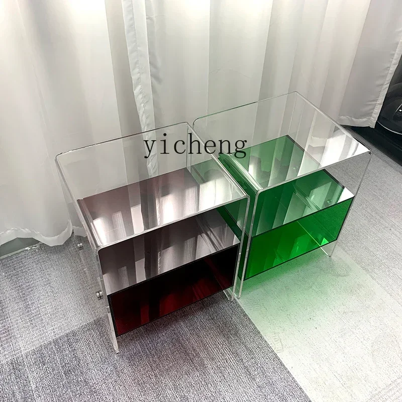 5CJ acrylic double bedside table sofa coffee table transparent modern simple living room bedroom bedside storage