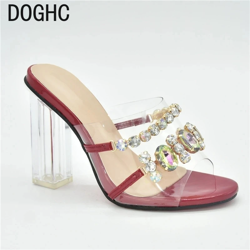 

Latest High Heels Sexy Ladies Shoes for Wedding Women Afican Women Party Shoes Decorated with Rhinestone Women Shoes High Heel