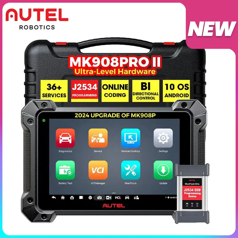 2024 New Car Diagnosis Autel MaxiCom MK908PRO II Automotive Diagnostic Scanner J2534 ECU Online Programmming Tools Advanced Key