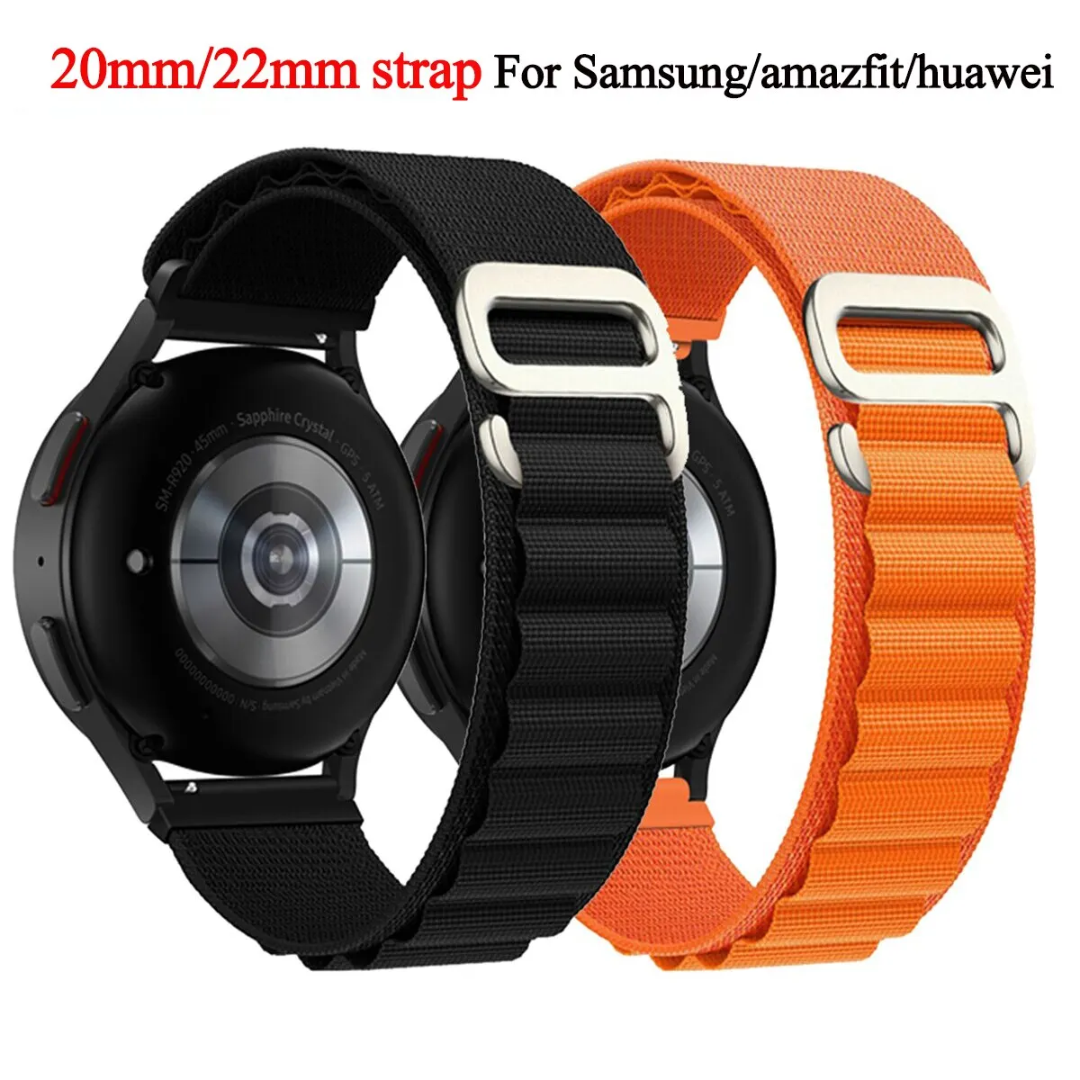 20mm 22mm Alpine Loop Strap For Samsung Galaxy Watch 3 4 5 6 Classic 5Pro Active S3 Nylon Bracelet Amazfit Huawei Watch GT4 Band