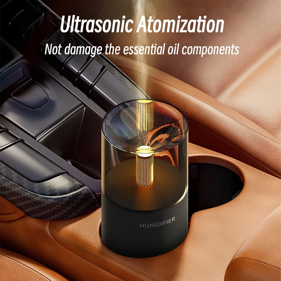 USB Electric Aroma Difusor para Casa e Carro, Ultrasonic Mist Maker, Umidificador de Ar, Mini Fragrância, Difusor de Óleo Essencial