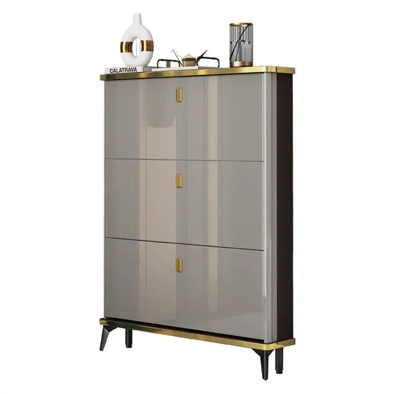 

Leisure Style Modern Light Luxury Ultra-thin Tipping Shoe Cabinet 17cm Home Door Aisle Entrance Shoe Rack Cabinet Furniture