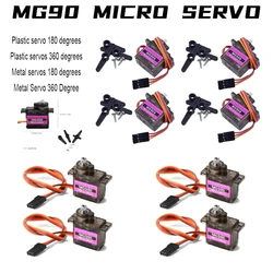 1/2/4/10Pcs MG90S Servo All Metal Gear 9g SG90 Upgraded Version For Helicopter Plane Boat Car Trex 450 RC Robot 180/360 Degree