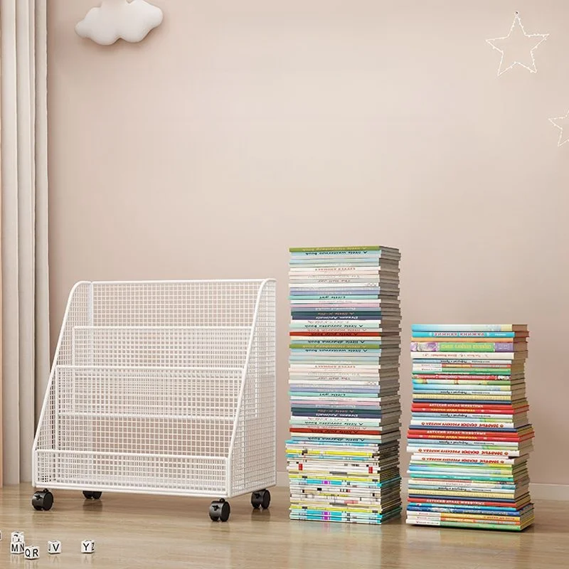 Children Bookshelf Organizer Mobile Desktop Document Storage Rack Large Iron Bookshelf Desk Side Storage Shelf Book Organizer