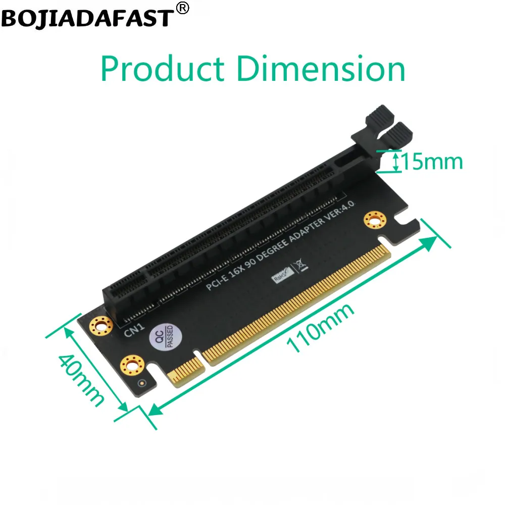 90 Degree PCI-E 4.0 16X To PCIe X16 GPU Riser Adapter Card For 2U Server Computer Case