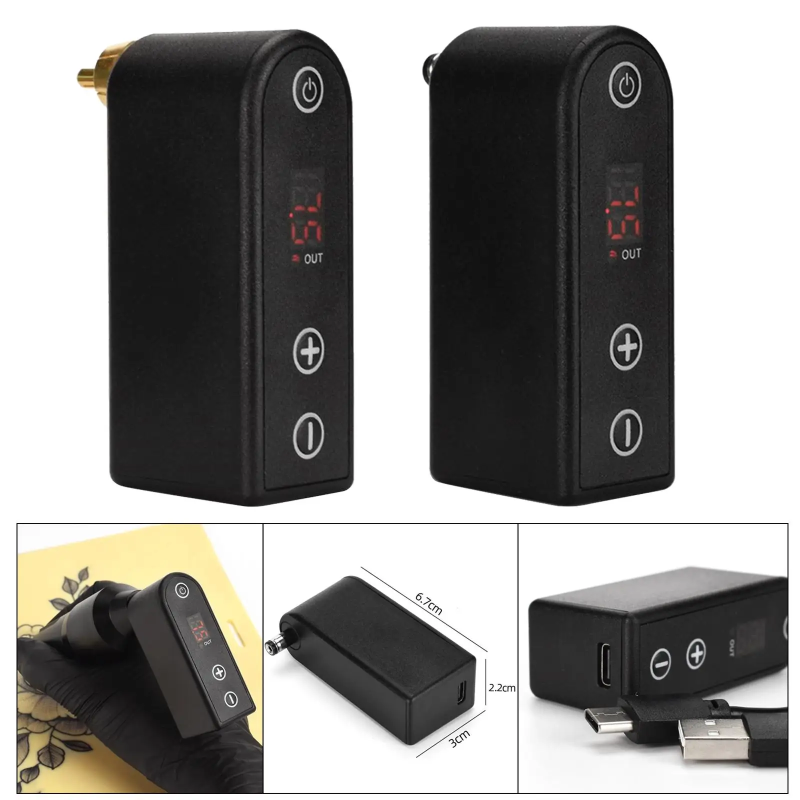 

Wireless Tattoo Battery Power RCA / DC Connector for Tattoo Machine Pen Supply