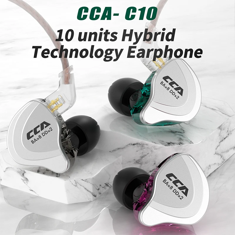 CCA C10หูฟัง4BA + 1DD Hybrid HiFi หูฟัง DJ หูฟังสปอร์ตหูฟัง Active การตัดเสียงรบกวน Monitor ชุดหูฟัง
