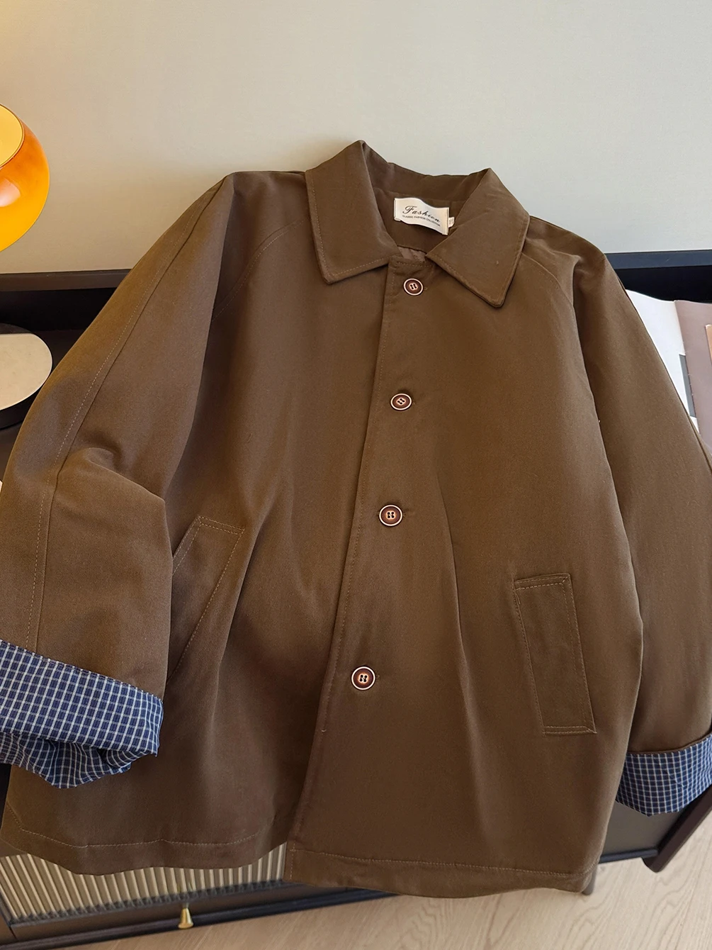 Coreano japonês marca algodão jaet feminino sli casaco de comprimento médio retro sle casual wear cintura alta design macaco