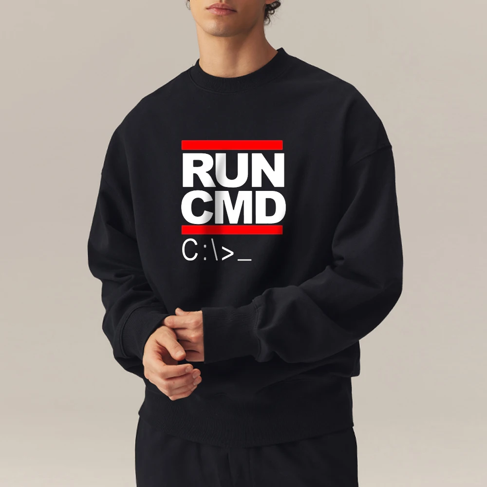 Run Cmd Computer Programmer Sweatshirts Men Funny Birthday Gift Man Boyfriend Husband Pullovers Fall Long Sleeve Fashion Clothes