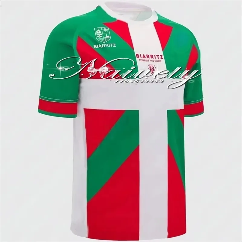 2026 صيف جديد الرجبي تي شيرت للبالغين الأطفال الرجال التدريب التجفيف السريع جيرسي للمراهقين Biarritz مروحة الملابس تي شيرت #1