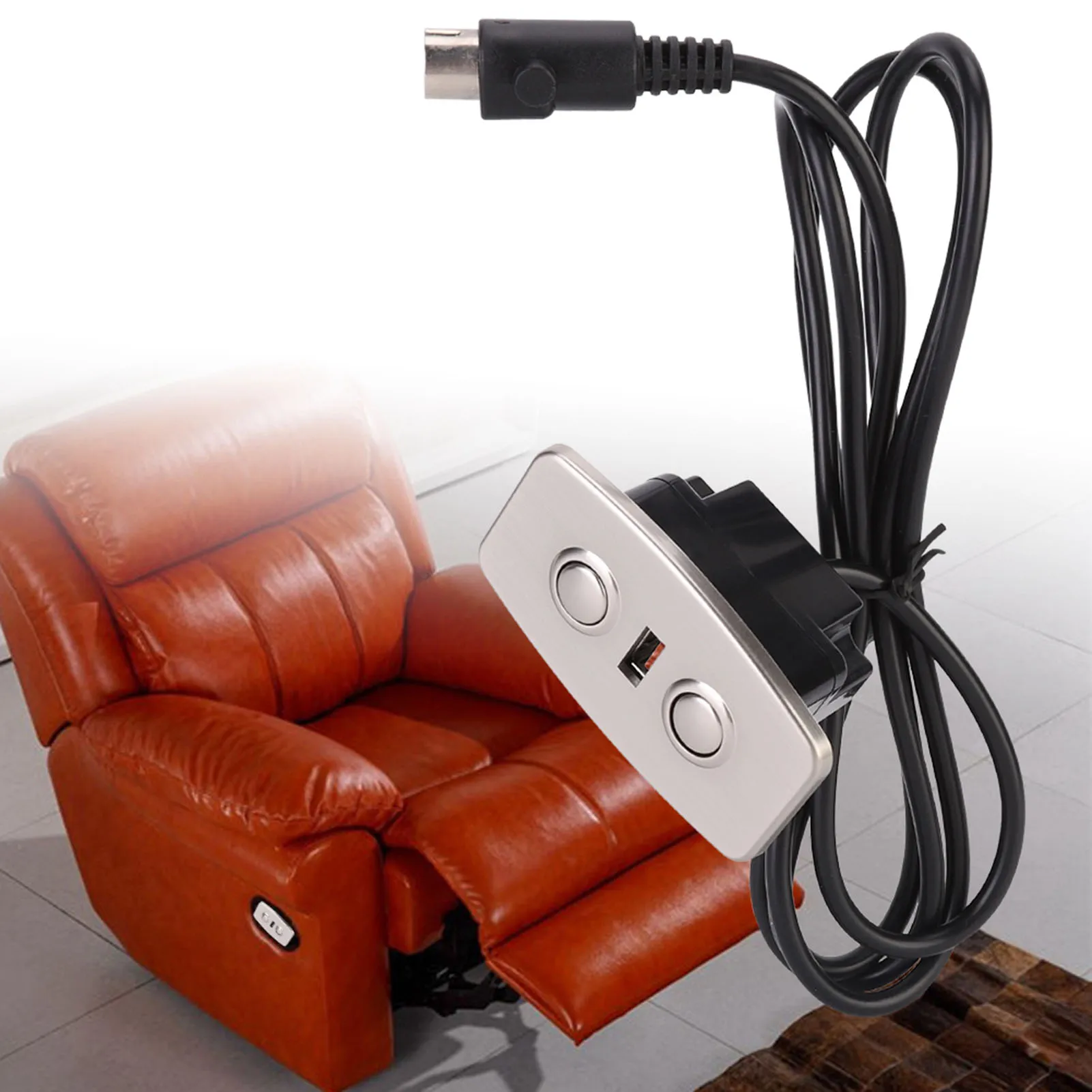 Stoelschakelaar Controller Handcontroller Elektrische fauteuil Stoelbank Heffen 2-knops handschakelaar met dubbele USB