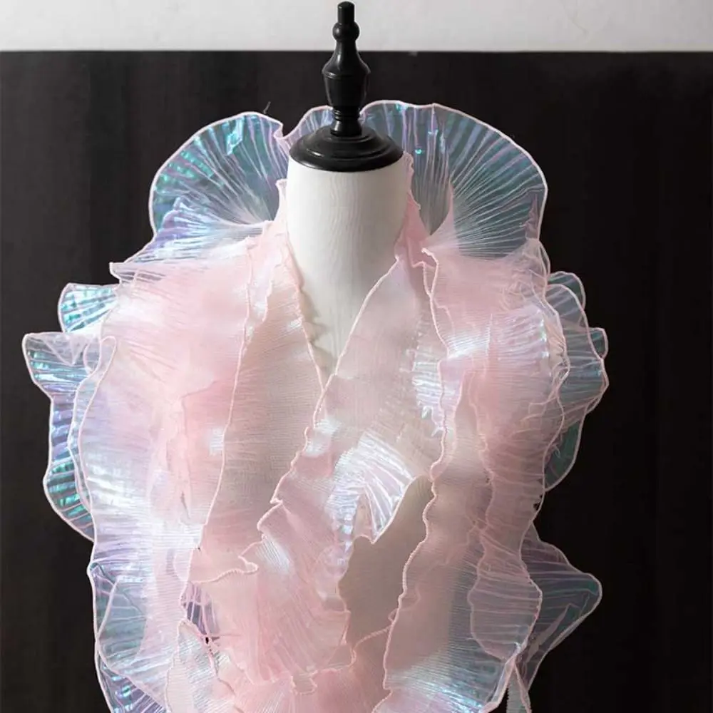 

Новая 1-ярдовая плиссированная кружевная лента шириной 12 см, цвет «Русалка», для пошива одежды, ткань для рукоделия, материал для шитья своими руками