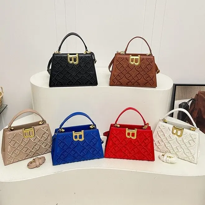 

Повседневная минималистичная женская сумка большой вместимости, высококачественная сумка через плечо с вышивкой, модная стильная текстурированная повседневная сумка, детская сумка