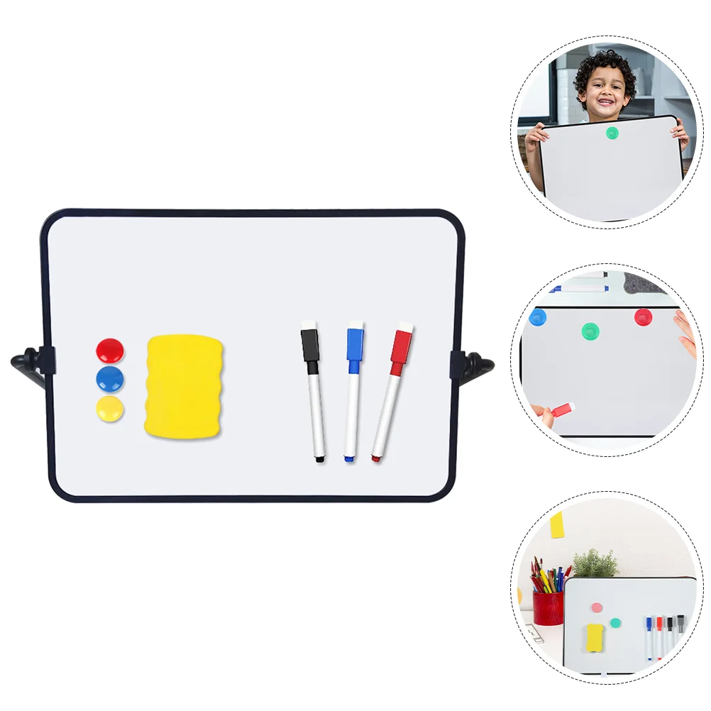 Mini Whiteboard A4 Small Set Portable Dry Erase Handheld Desktop with Stands Office