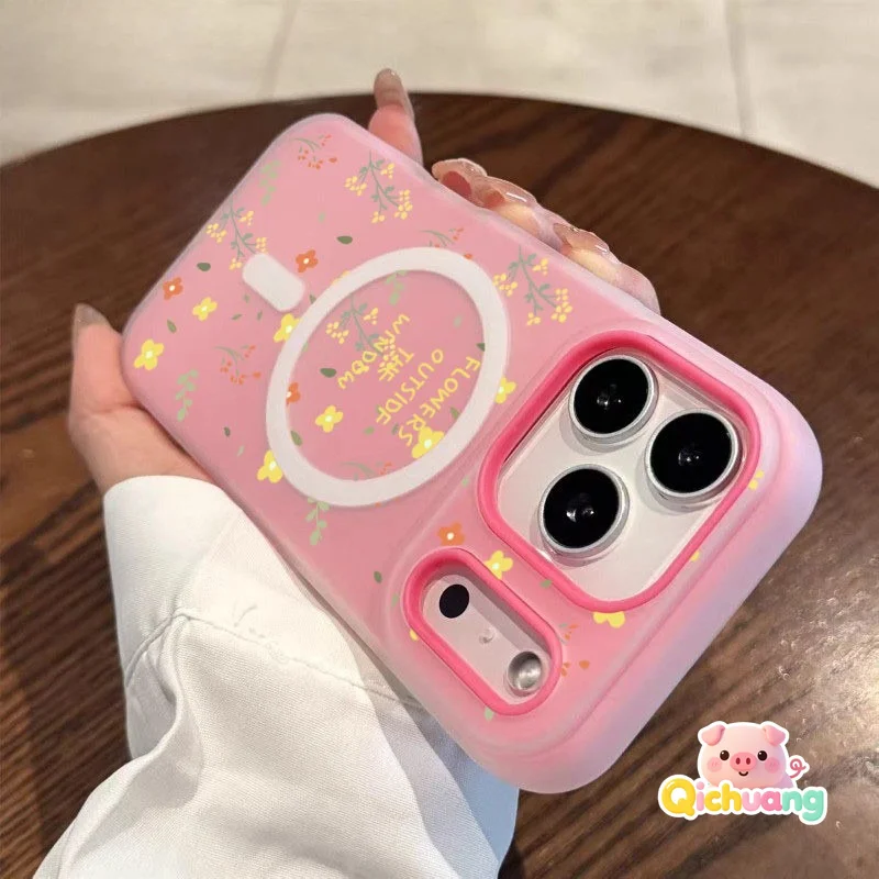 Flowers Magnetic Phone Case For Samsung Galaxy S26 S25 S24 S23 S22 S21 Plus Ultra FE 5G 4G Color Wireless Charging Cover