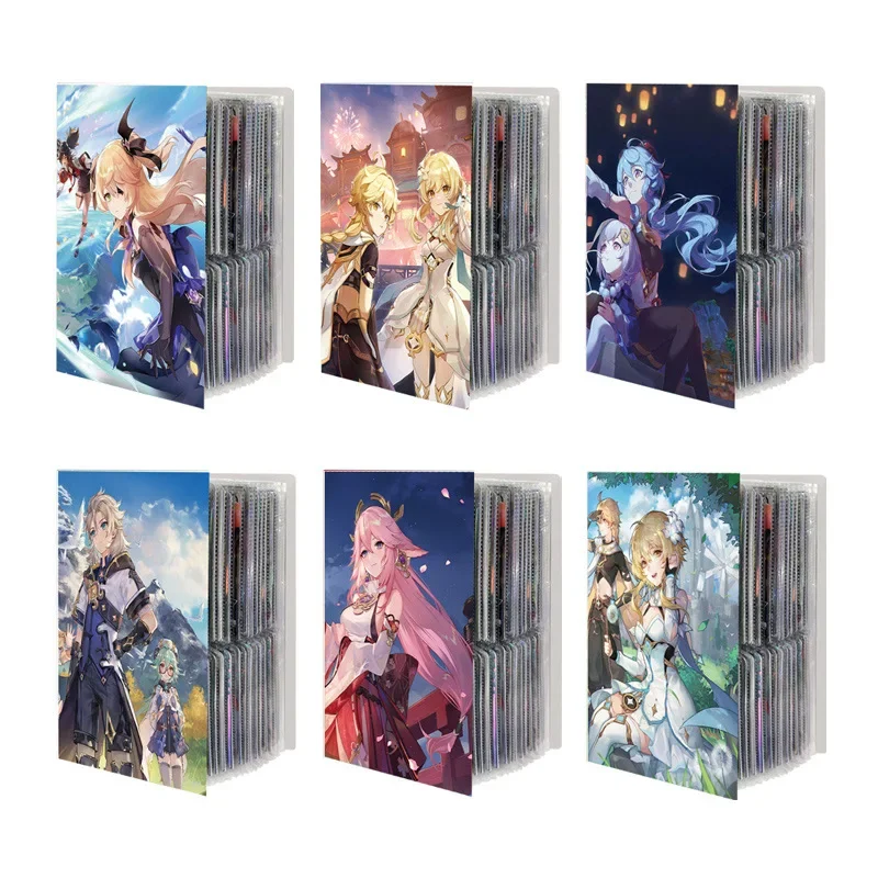 

Genshin Impact Cards Album Binder Zhong Li Xiao Beelzebul Nahida Kaeya Cartoon Card Book Collection Game Protector Children