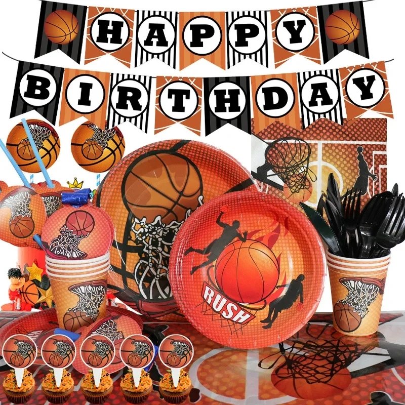 Disney Basketball Theme Boys' Birthday Party Decoration Disposable Tableware Supplies