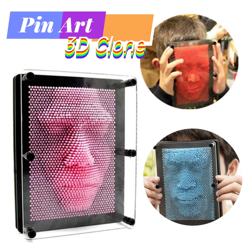 

Colorful Pin Art 3d Clone Pixel Art Toy Blocks Get Face Palm Clone Model Fingerprint Needle Pinart Kids Family Funny Game Toys