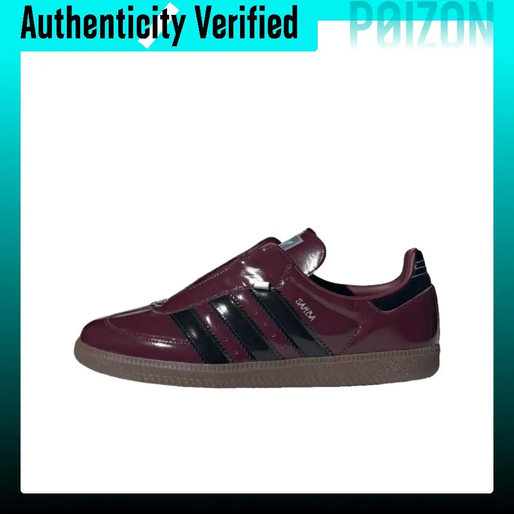 Adidas Originals SAMBA OG Low top Skateboard Shoes Unisex Dark Reddish Purple Black Bright Metal Iron Gray JQ0013