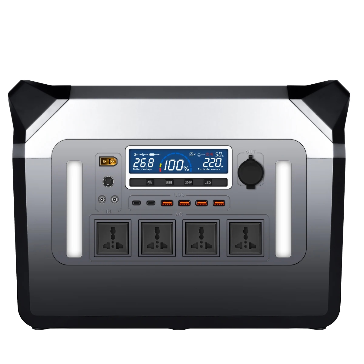 3000W Portable Power Station Solar Generator Lithium Ion Battery MPPT Pure Sine Wave Inverter - Car/AC Adapter view 4