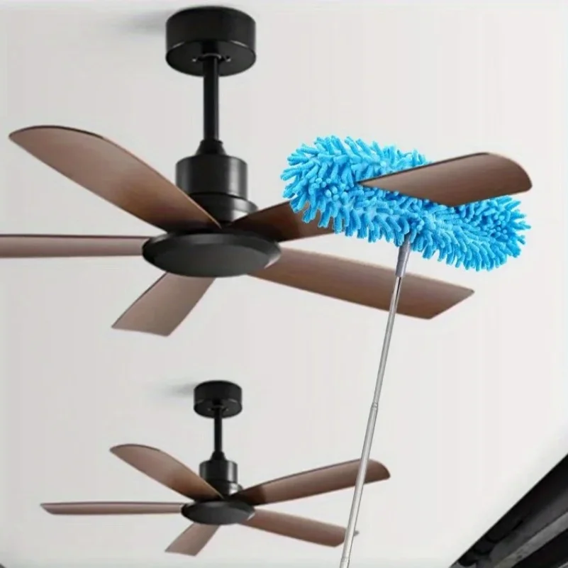 1pc extendable ceiling fan furniture electronic device cleaning brush - long handle snowflake ultra-fine fiber dusting rod