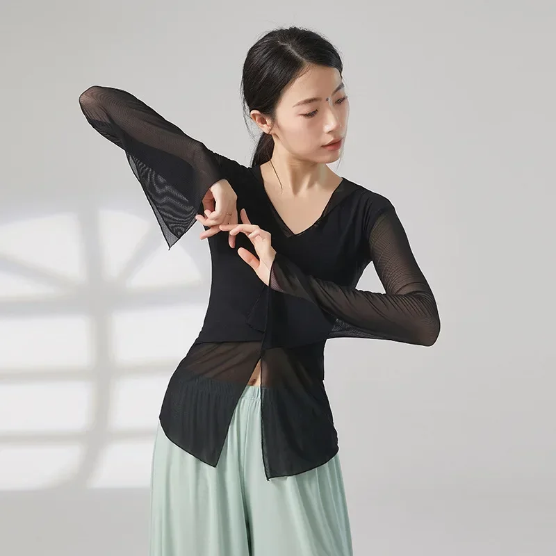 

Classical dance costumes body rhyme gauze clothes practice clothes body clothing art test tops