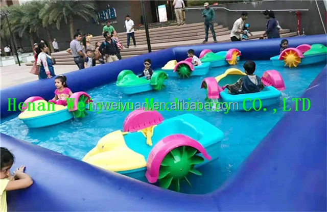 Afbeelding 7: Populaire kleurrijke eenpersoons handpeddelboot voor waterpark-attractie-apparatuur