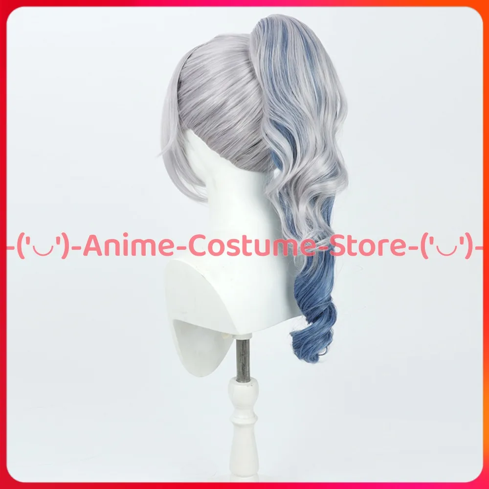 Peruka do cosplayu Silver Wolf z Honkai: Star Rail, kucyk, postać z gry, kostium na Halloween, karnawał, odporna na ciepło, włosy syntetyczne