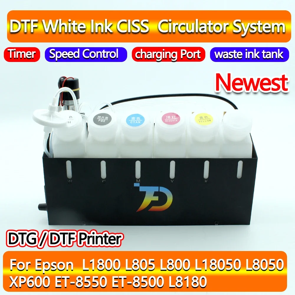 

ET8550 DTF DTG White Ink Circulation CISS System For Epson L1800 L800 L805 L18050 L8050 XP600 Without White Ink Stirrer Timer