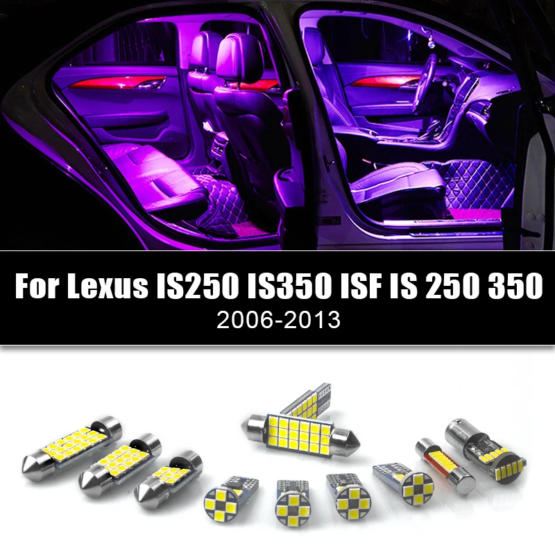 For Lexus IS250 IS350 ISF IS 250 350 2006-2012 2013 Car Interior LED Reading Lamps License Plate Light Trunk Lights Accessories