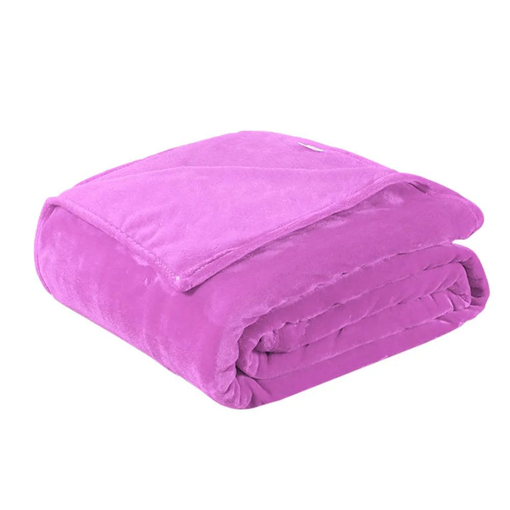 Warm Flannel Fleece Blanket Coral Texture Lightweight Extra Cozy for Backpacking Snuggling Watching TV 65x93cm Light Purple